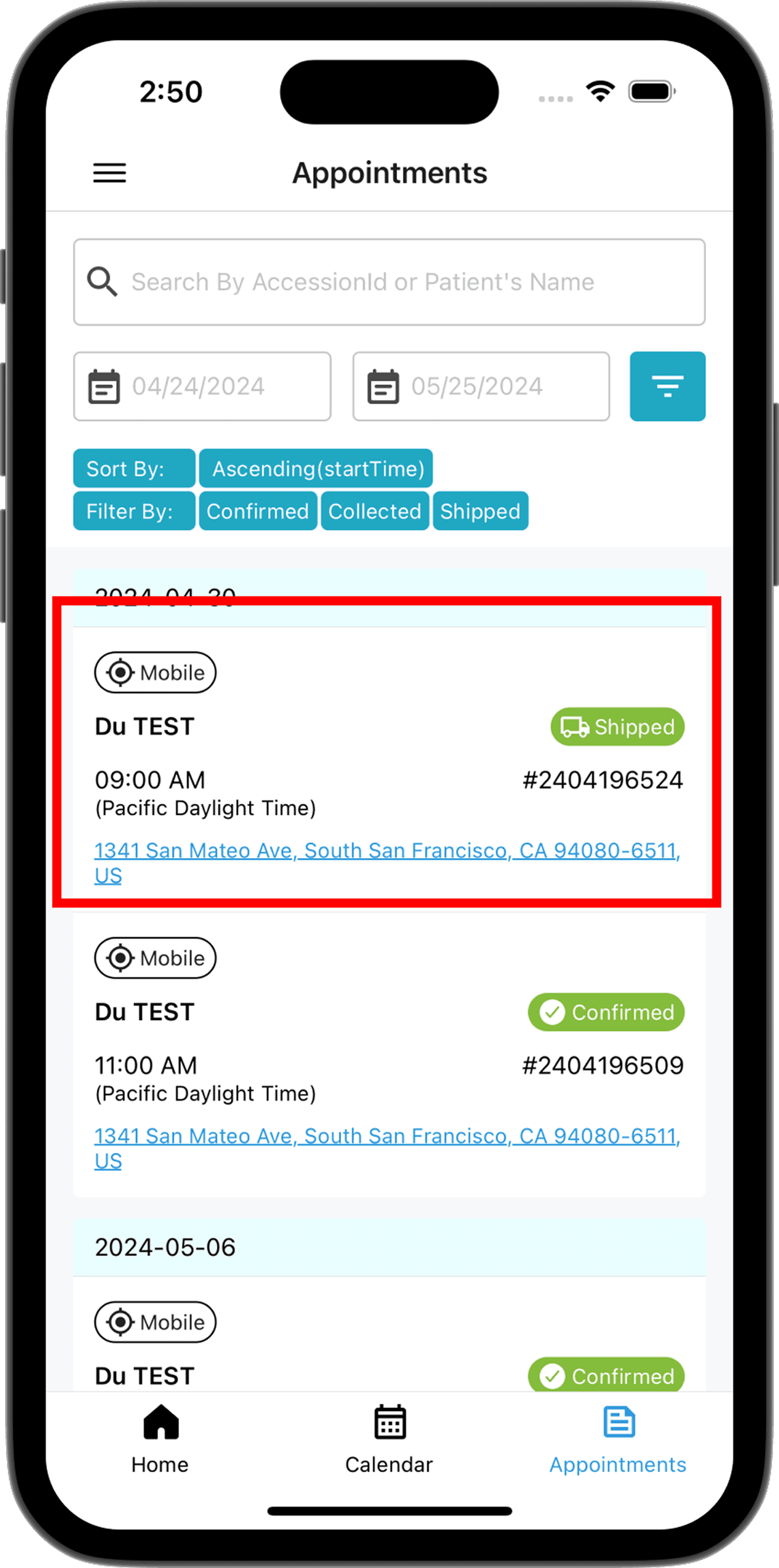 List with filters